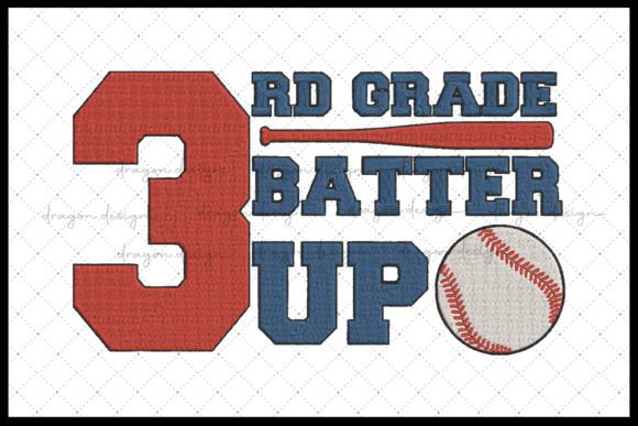3rd Grade Batter Up: A Charming Embroidery Design
