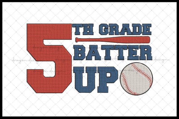 5th Grade Batter Up: A Premium Embroidery Design