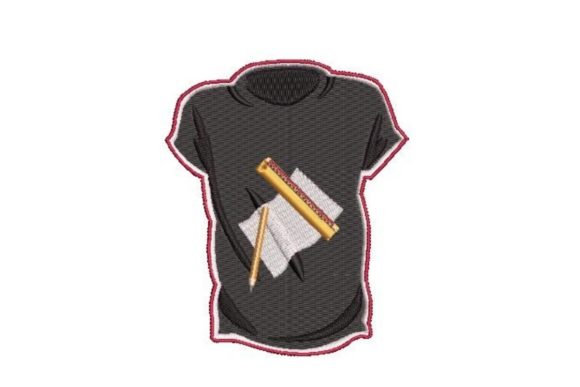Black T-shirt Embroidery Design for School