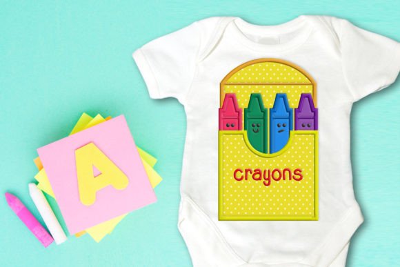 Box of Crayons Applique: A Colorful Embroidery Delight