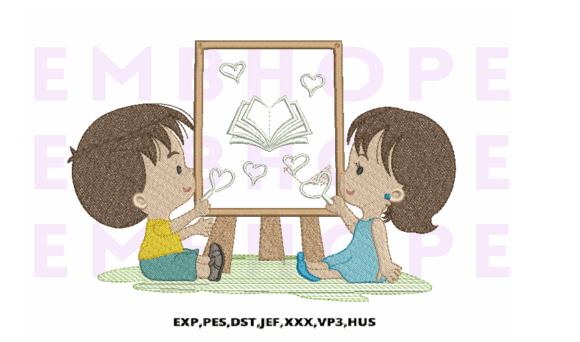 Charming Children Drawing for Apparel