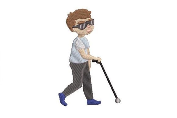 Child with Blind Walking Stick: A Heartfelt Design
