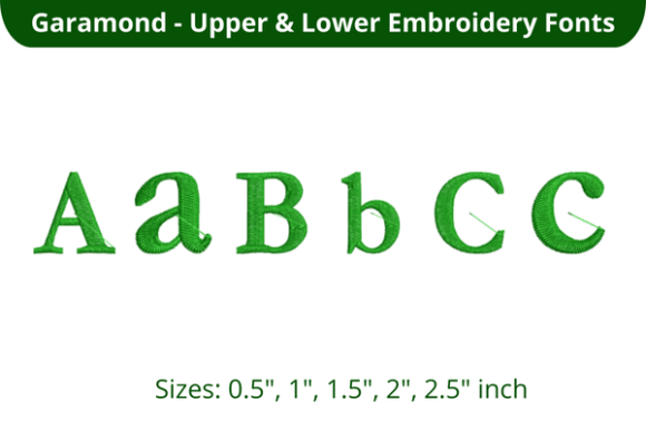 Elegant Garamond Font ABC for Seasonal Embroidery