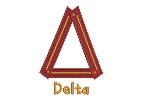 Embroidered Greek Alphabet Letter Delta