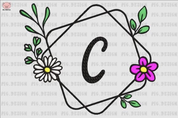 Flower Daisy Font C: A Charming Embroidery Choice