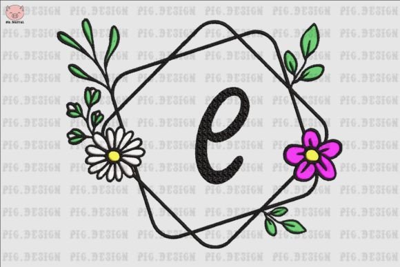 Flower Daisy Font E: A Charming Embroidery Choice