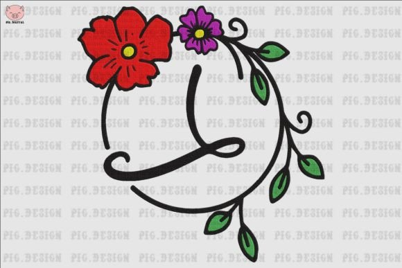 Flower Font L: A Versatile Embroidery Design