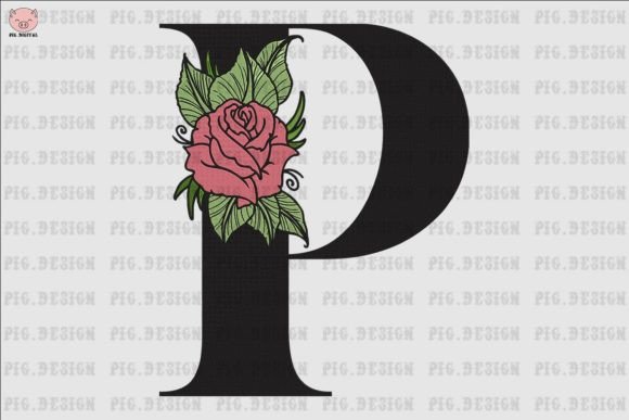 Flower Rose Font P: A Charming Addition for Holiday Projects