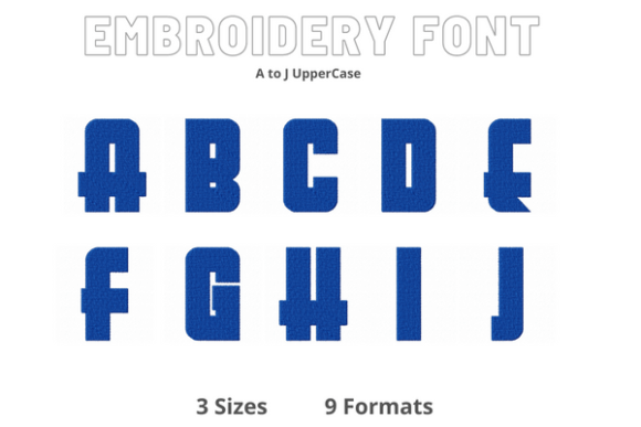 Font a to J: A Versatile Embroidery Font for Custom Projects
