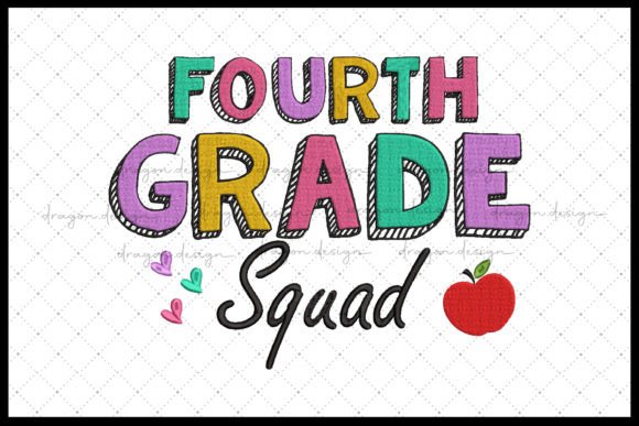 Fourth Grade Squad: A Charming Embroidery Design