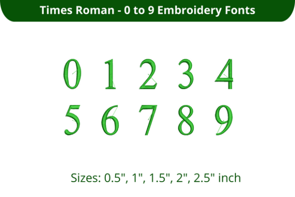 Times Roman Font 0-9: A Versatile Embroidery Choice